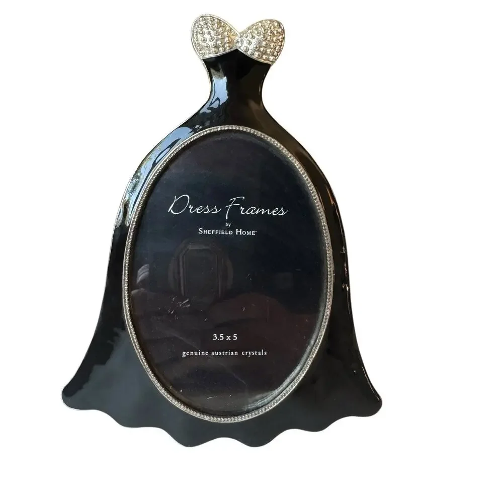 Dress Frame Sheffield Home Black Jeweled Rhinestone Picture Frame 3.5X5